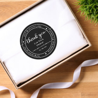 Business Name | Address Thank You For Your Order Classic Round Sticker