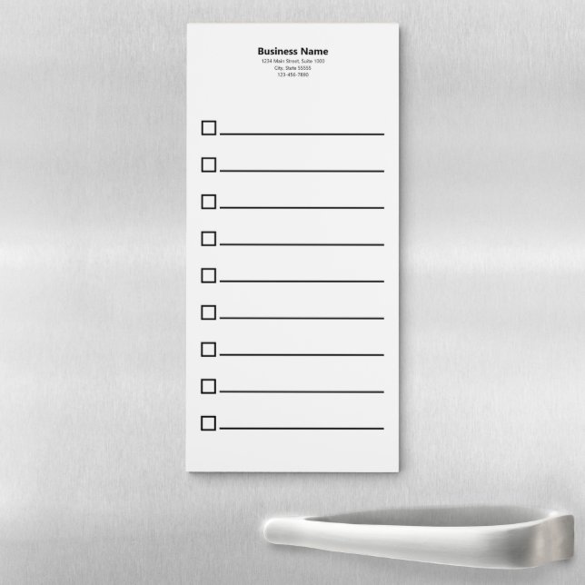 Business Name and Address To Do List Checkboxes Magnetic Notepad (In Situ)
