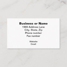Business Name and Information Centered in the