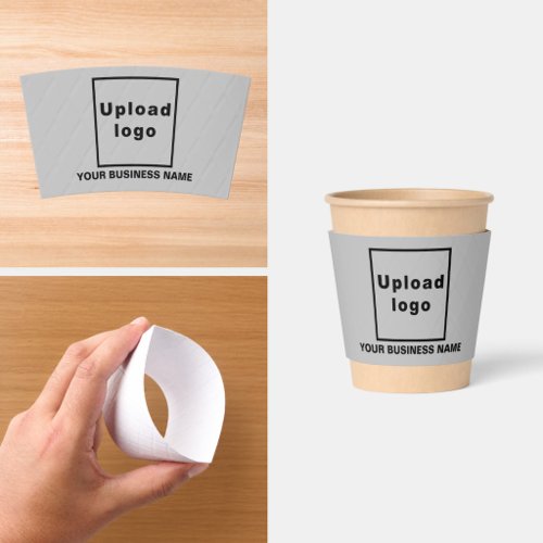 Business Name and Logo | 8 oz. | Gray Coffee Cup Sleeve