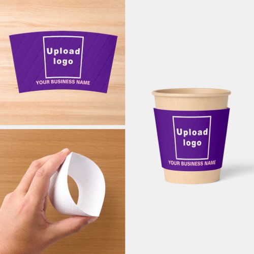 Business Name and Logo | 8 oz. | Purple Coffee Cup Sleeve