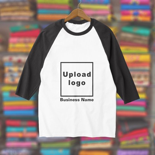 Business Name and Logo Black and White 34 Sleeve T_Shirt