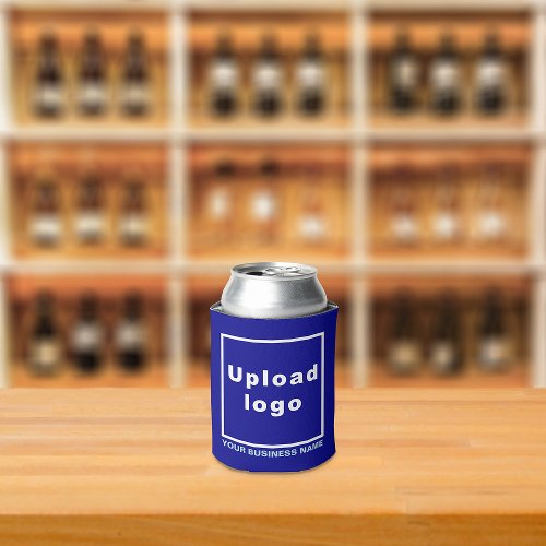 Business Name and Logo Blue Can Cooler