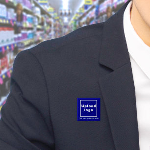 Business Name and Logo Blue Square Button