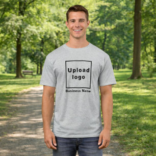 Business Name and Logo Gray Men's T-Shirt