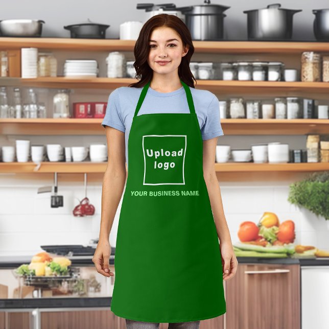 Business Name and Logo Green Apron (Your business name and logo on green apron.)
