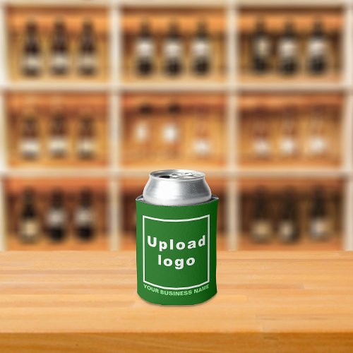 Business Name and Logo Green Can Cooler