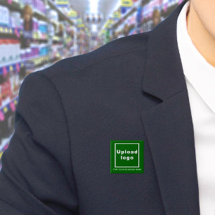 Business Name and Logo Green Square Button