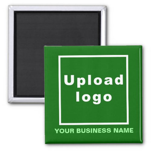Business Name and Logo Green Square Magnet