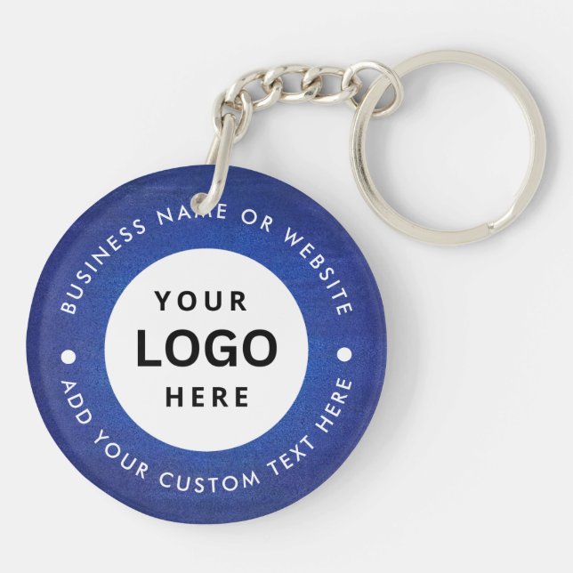 Business name and Logo Key-chain Keychain (Back)