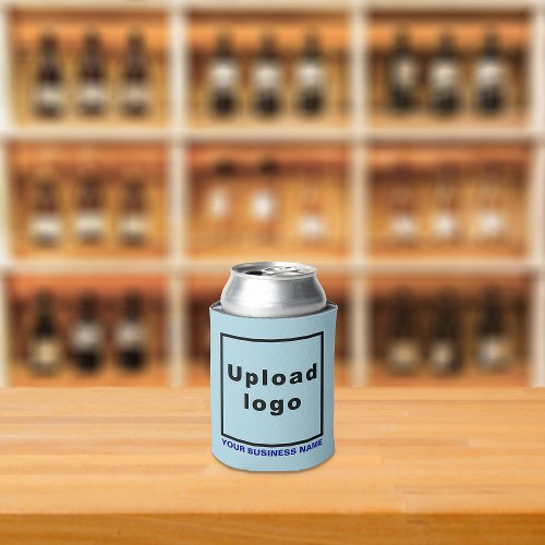 Business Name and Logo Light Blue Can Cooler