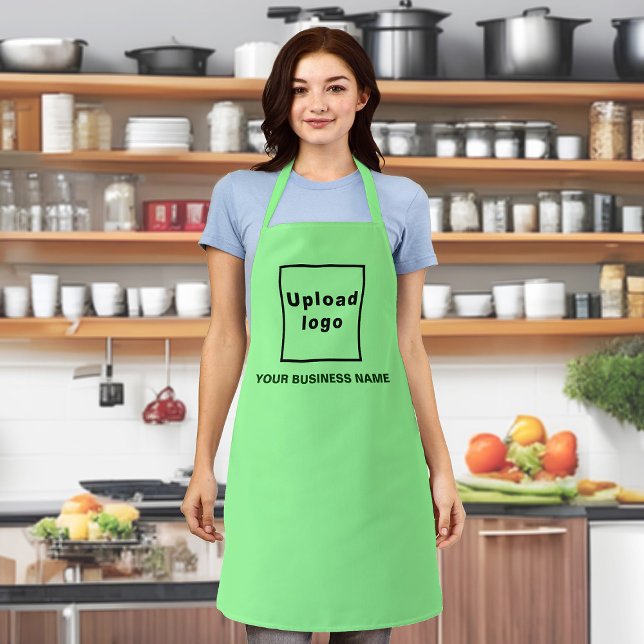 Business Name and Logo Light Green Apron (Your business name and logo on light green apron.)