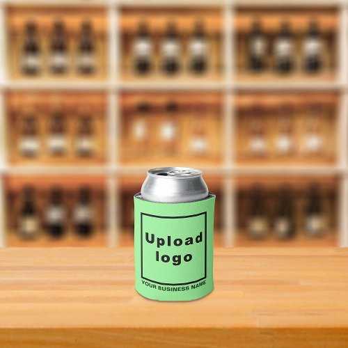 Business Name and Logo Light Green Can Cooler