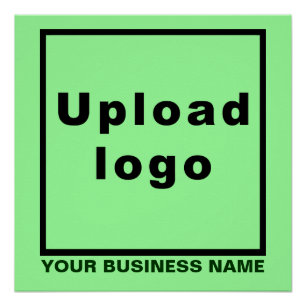 Business Name and Logo, Light Green Square Glossy Poster