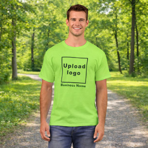 Business Name and Logo   Lime Green Men's T-Shirt