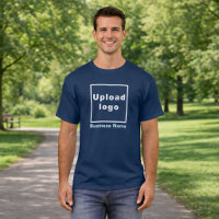 Business Name and Logo | Navy Blue Men's T-Shirt