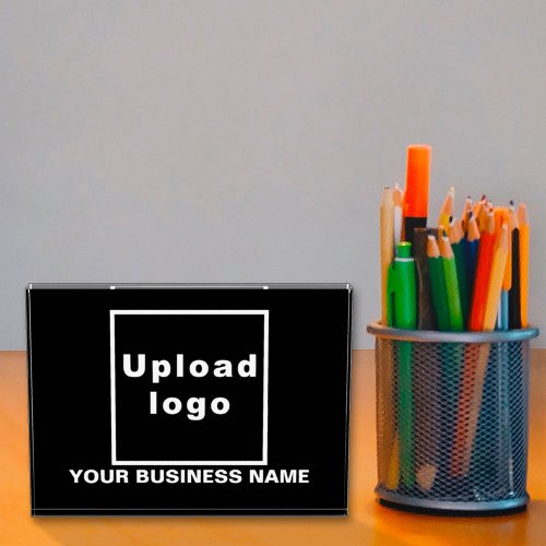 Business Name and Logo on Black Acrylic Block