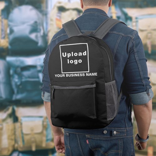 Business Name and Logo on Black Backpack