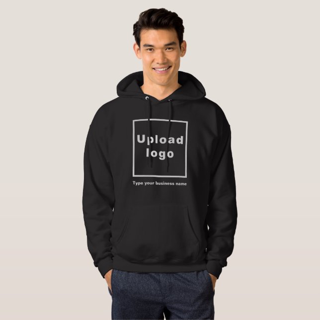 Business Name and Logo on Black Hoodie (Front Full)