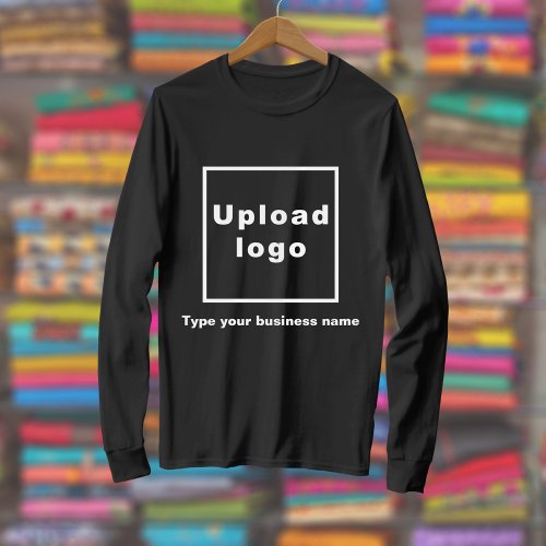 Business Name and Logo on Black Long Sleeve T_Shirt