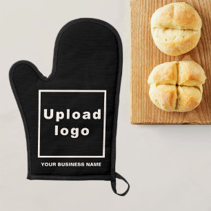 Business Name and Logo on Black Oven Mitt