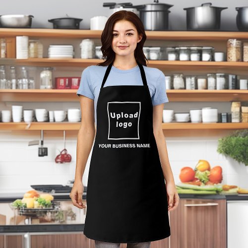 Business Name and Logo on Black Polyester Apron