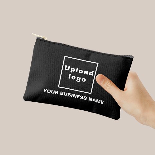 Business Name and Logo on Black Small Pouch