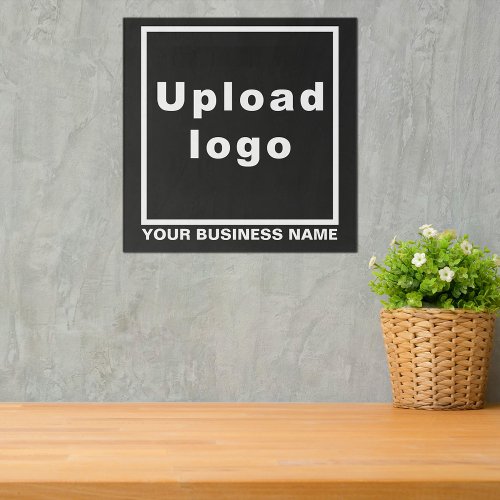 Business Name and Logo on Black Square Acrylic Print