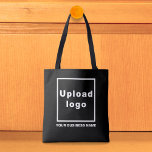 Business Name And Logo On Black Tote Bag at Zazzle