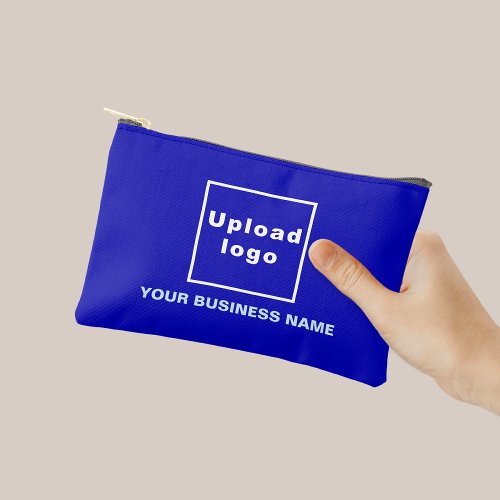 Business Name and Logo on Blue Small Pouch