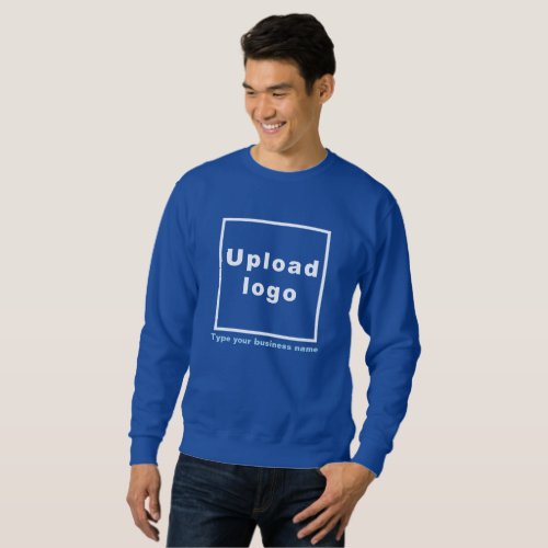 Business Name and Logo on Blue Sweatshirt