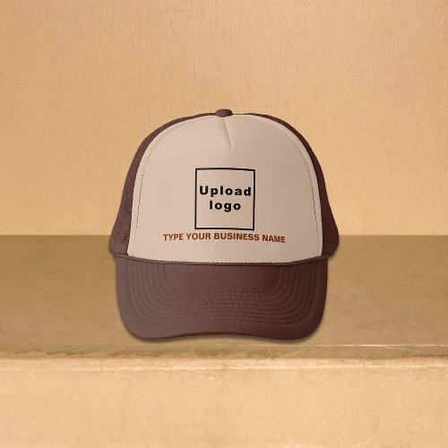 Business Name and Logo on Brown and Tan Trucker Hat