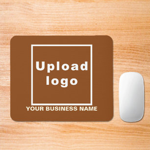 Business Name and Logo on Brown Mouse Pad