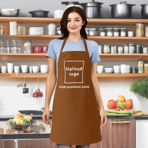 Business Name and Logo on Brown Polyester Apron