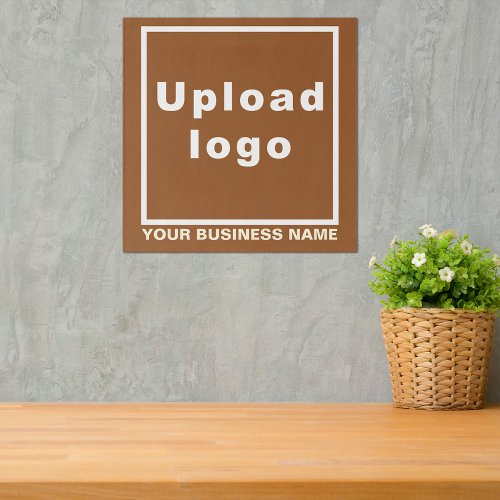 Business Name and Logo on Brown Square Acrylic Print
