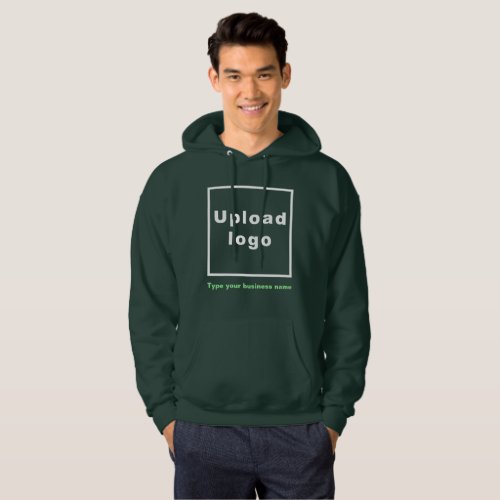 Business Name and Logo on Deep Forest Green Hoodie