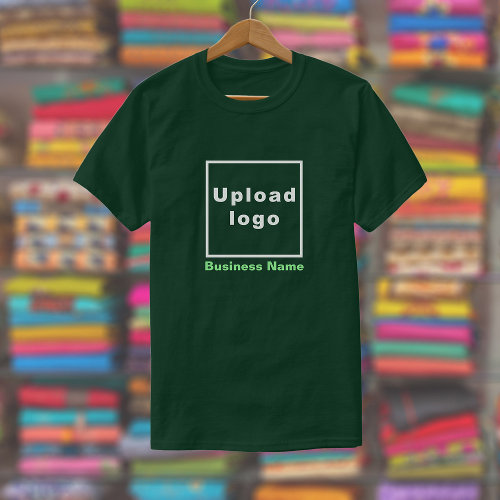 Business Name and Logo on Deep Forest Green T_Shirt