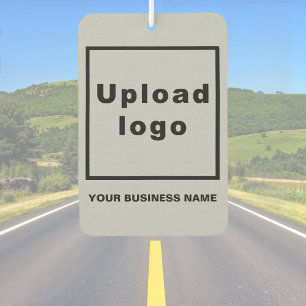 Business Name and Logo on Gray Air Freshener