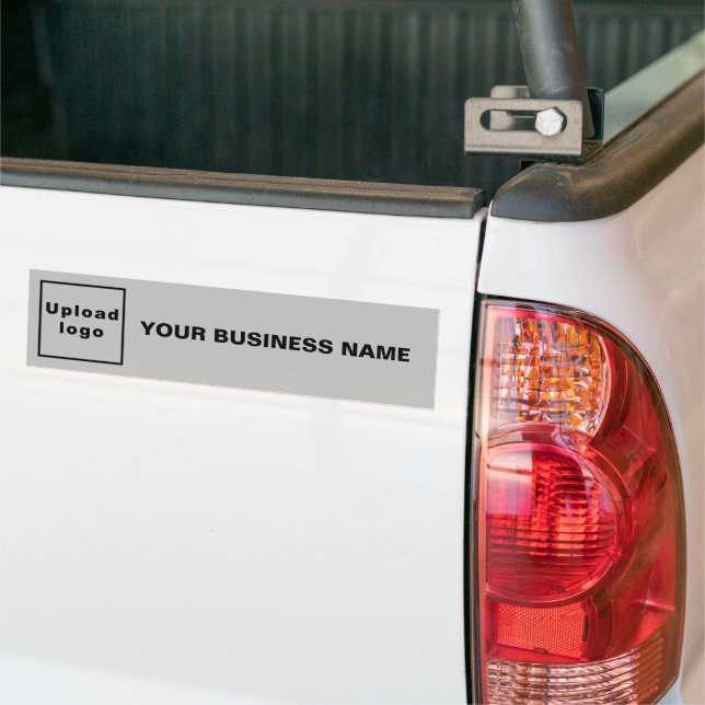 Business Name and Logo on Gray Bumper Sticker (On Truck)