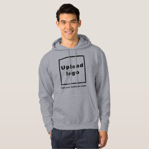 Business Name and Logo on Gray Hoodie