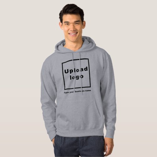 Business Name and Logo on Gray Hoodie