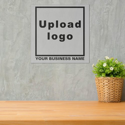 Business Name and Logo on Gray Square Acrylic Print