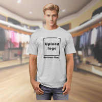 Business Name and Logo on Gray T-Shirt