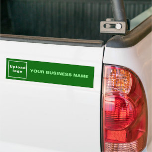 Business Name and Logo on Green Bumper Sticker