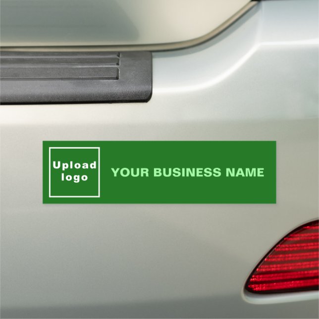 Business Name and Logo on Green Car Bumper Magnet (In Situ)