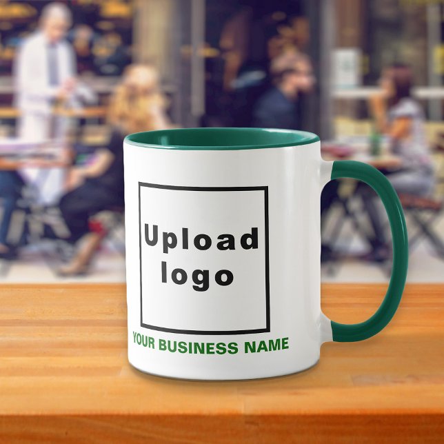 Business Name and Logo on Green Combo Mug (Build brand name awareness. Your business name and logo on green combo mug.)