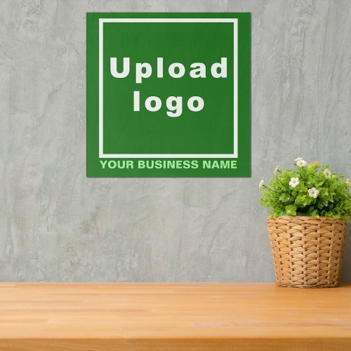 Business Name and Logo on Green Square Acrylic Print
