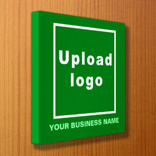 Business Name and Logo on Green Square Canvas Print