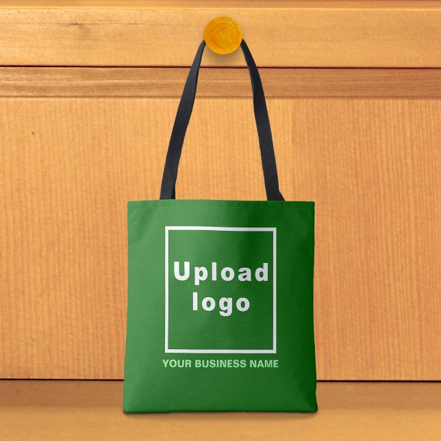 Business Name and Logo on Green Tote Bag (Green tote bag with your business name and logo)