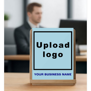 Business Name and Logo on Light Blue Acrylic Sign